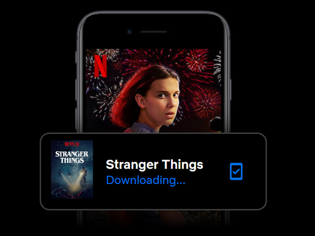 Mobile phone with Netflix content for offline viewing